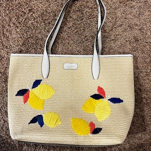 Kate Spade Ash Straw Lemon Tote